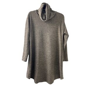 Everly Women Brown Marled Cowl Neck Long Sleeve Tunic Sweater DR7664 Size S